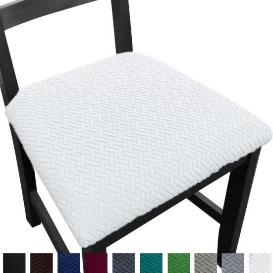 Chair Cover Fashion Check Design High Elasticity Jacquard Spandex Dining Room Chair Seat Cover for Household