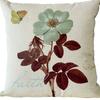 Plant and Flower Pillowcase American Pastoral Linen Pillowcase Cushion Cover Home Sofa Car