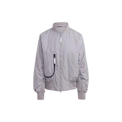 X Stella McCartney Sportswear Woven Bomber Jacket With Logo Patch Women Outerwear Dove-Grey IP1371