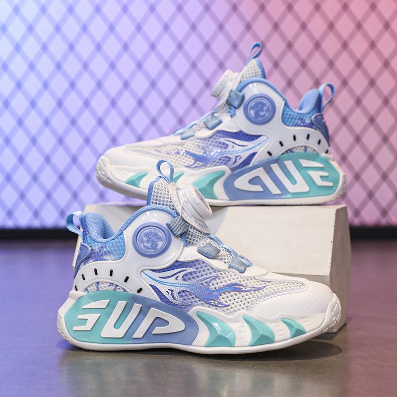 Boys and girls sports shoes children's basketball shoes friction sound summer new mesh breathable lightweight training shoes
