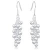 925 Sterling Silver Smooth Grape Bead Ball Earrings, Fashionable Wedding Jewelry