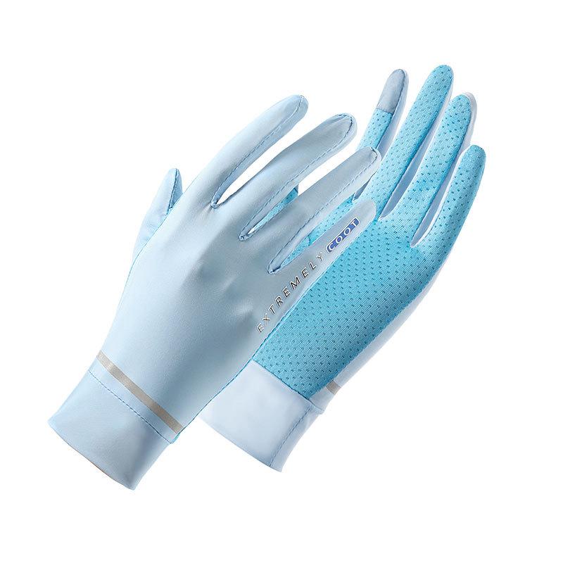 Women's Summer UV Protection Ice Silk Fingerless Gloves - Breathable, Touchscreen, Cycling, Electric Vehicle Safe