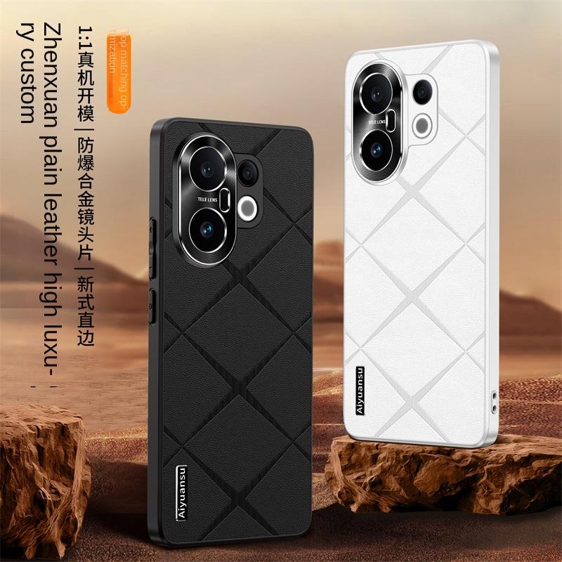 For VIVO S30 S30 Pro high-luxury vegan leather metal lens protection anti-drop and anti-fingerprint phone case