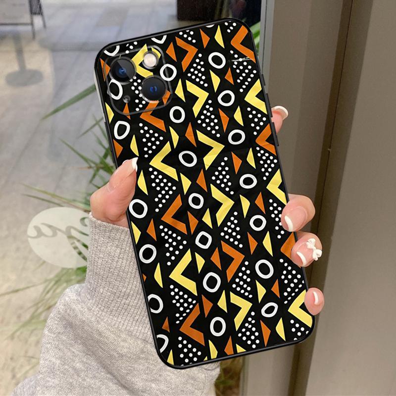 African Style Fabric Print Case For iPhone 17 Air 16 15 14 13 11 12 Pro Max Plus 12 13 Mini 16e 17 Pro Max Back Cover