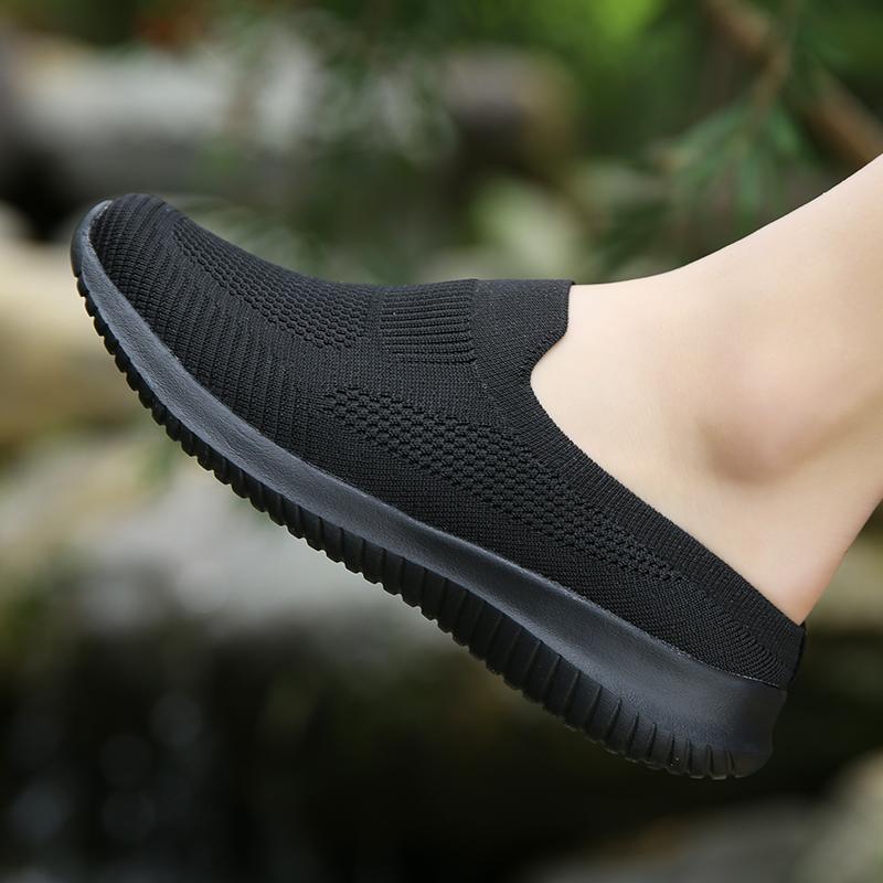 Fashion New Women's Mesh Shoes Breathable Soft Bottom Summer Sneaker Set Comfortable and Casual Women's Half Top Shoes Large Size