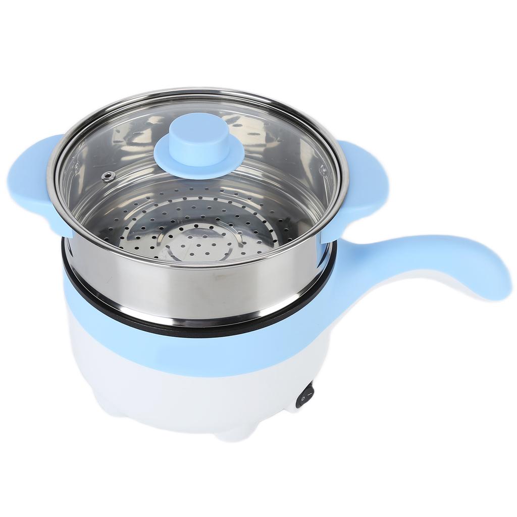 24V 2L Car Electric Cooking Pot Stainless Steel Non Stick Multifunction Cooker with Steamer(Sky