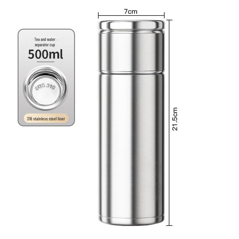 Compact 316 Stainless Steel Tea Infuser Thermos Cup - Portable Water Separation Design for Men and Women, Perfect Gift
