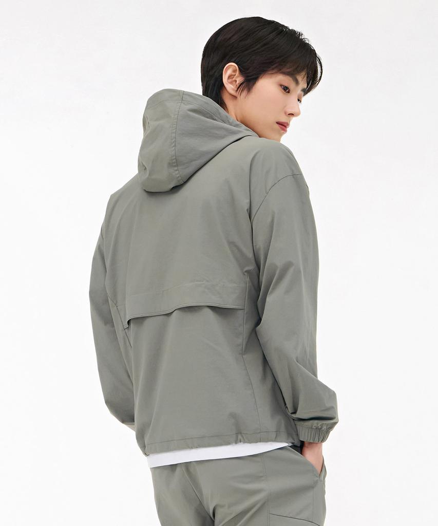 Chasecult Unisex Stretch Hooded Anorak T-Shirt - Khaki
