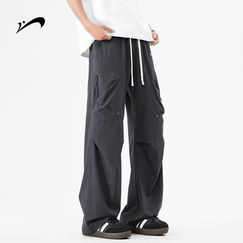 Guirenniao Men's Multi-Pocket Loose Straight Cargo Pants