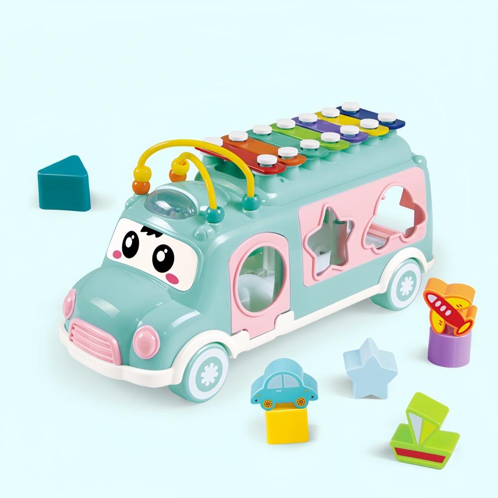 

1 pc Baby toys | Children s bus small musical instrument|Suitable for 0-3-year-old babies синій