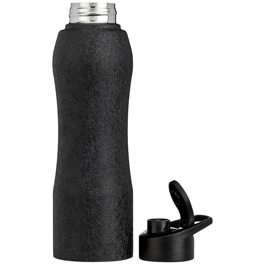 Stainless Steel Water Bottle with Hand Grip and Sipper, Set of 2 | Leak-Proof |  | 1000 Ml (Black)