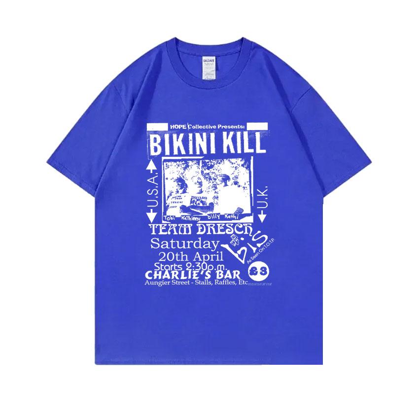 Punk Rock Band Bikini Kill Graphic Print Tshirt Unisex Women Vintage Oversized Short Sleeve Tops Tshirt Unisexs Casual Cotton T Shirt