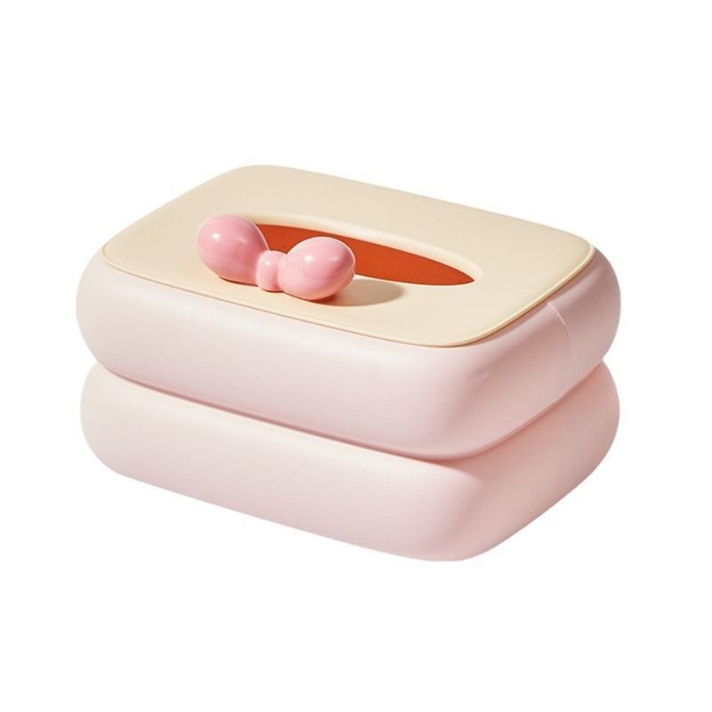 Einfaches Dopamin-Thema Taschentuchbox-Organizer Premium-Materialien Design Arbeitsplatten-Organizer für modernes Zuhause und Büro