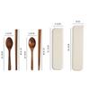 Wooden Chopsticks Spoon Cutlery Set 3 Piece Set Outdoor Kids Student Portable Solid Wooden Spoon Chopsticks Storage Bag