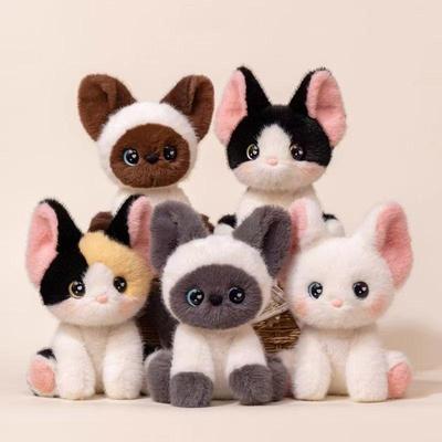 24cm Kawaii Katze Plüschpuppe Devon Rex Siamkatze Plüschtier Niedliche Dekoration Begleitet beim Schlafen Spielzeug Kinder Geburtstagsgeschenk