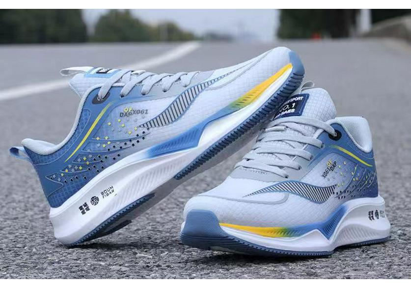 Plus Size Breathable Mesh Couple's Sports Shoes - Lightweight, Thick Sole, Comfortable Lace-up Casual Sneakers for Men