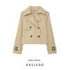Kaslead New Women Clothes Western Style Fashion Simple Casual Short Trench Coat Jacket