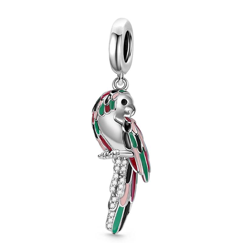 S Copper Charm Fit Original Bracelet Accessories Women Jewelry Early Spring Forest Series Birds Garland