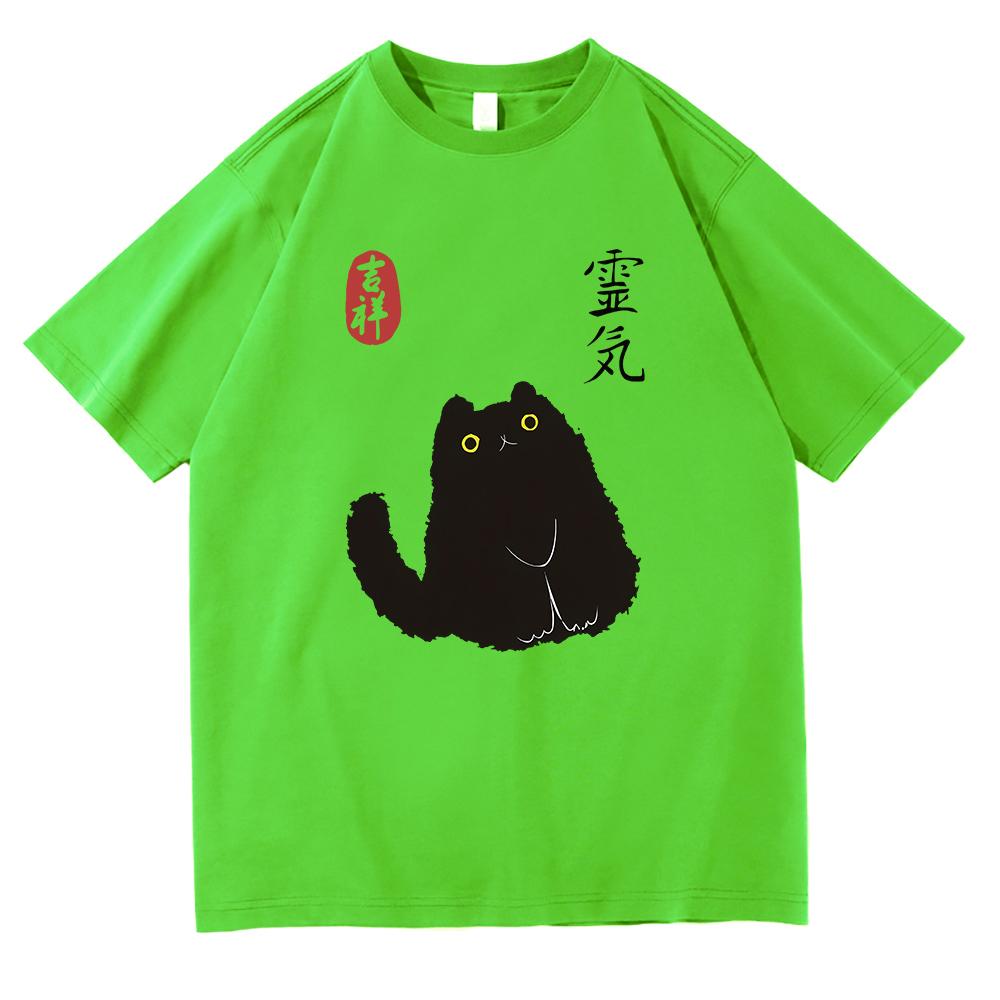 Lucky Cat Black Cat Vintage Japanese T Shirt Kawaii Unisexunisex Clothing Cotton Graphic T Shirts Vintage Clothes For Days Gifts