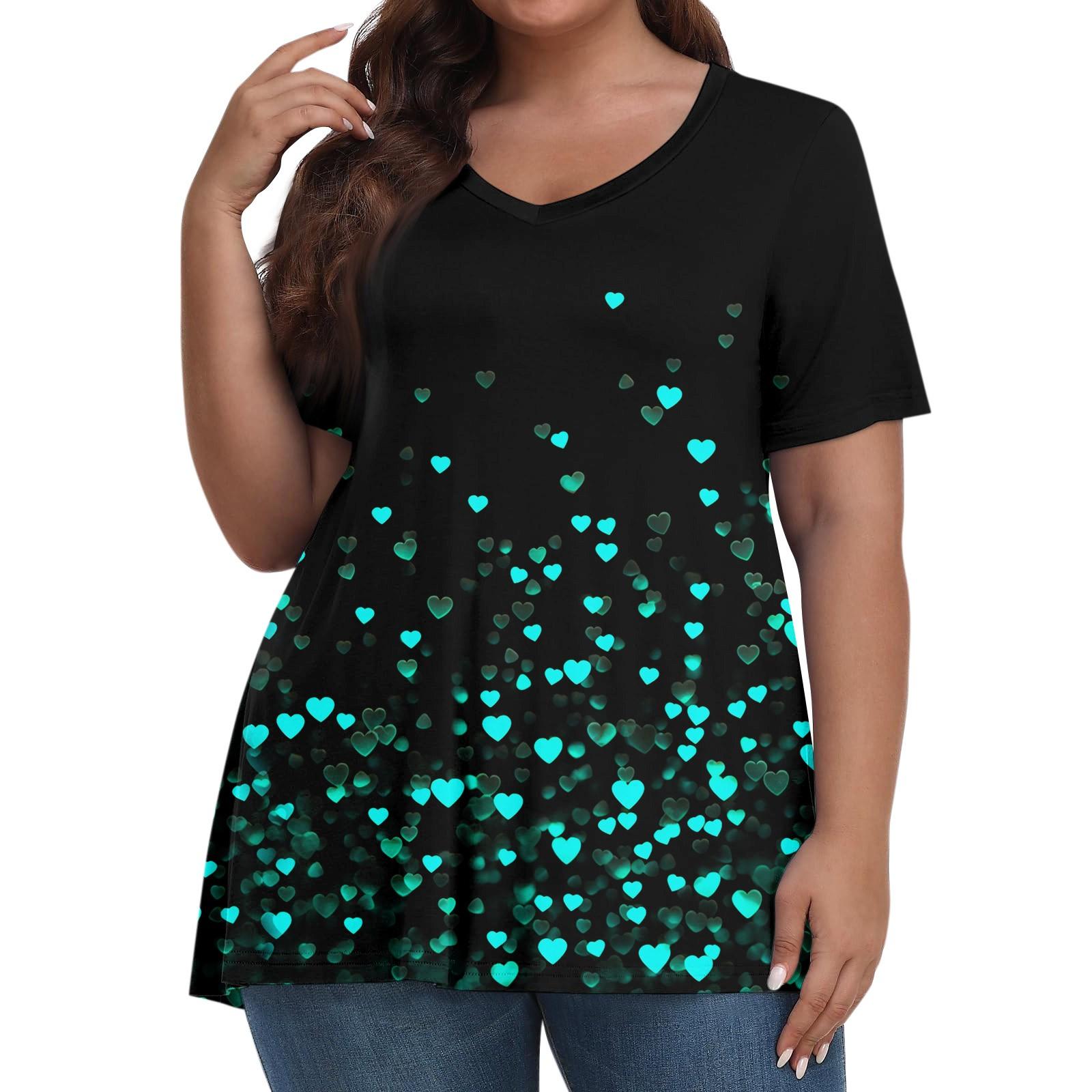 

Женские топы больших размеров, шорты с рукавами, рубашки с V-образным вырезом, повседневная одежда, топы с принтами XXXXXL чёрный