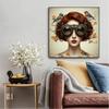 5D DIY Malowanie Diamentami Sztuka Surrealizm Kwiaty Okulary Przeciwsłoneczne Dziewczyna Ptak Mozaika Zestaw Haftowany Rhinestone Krzyżyk Wystrój Domu