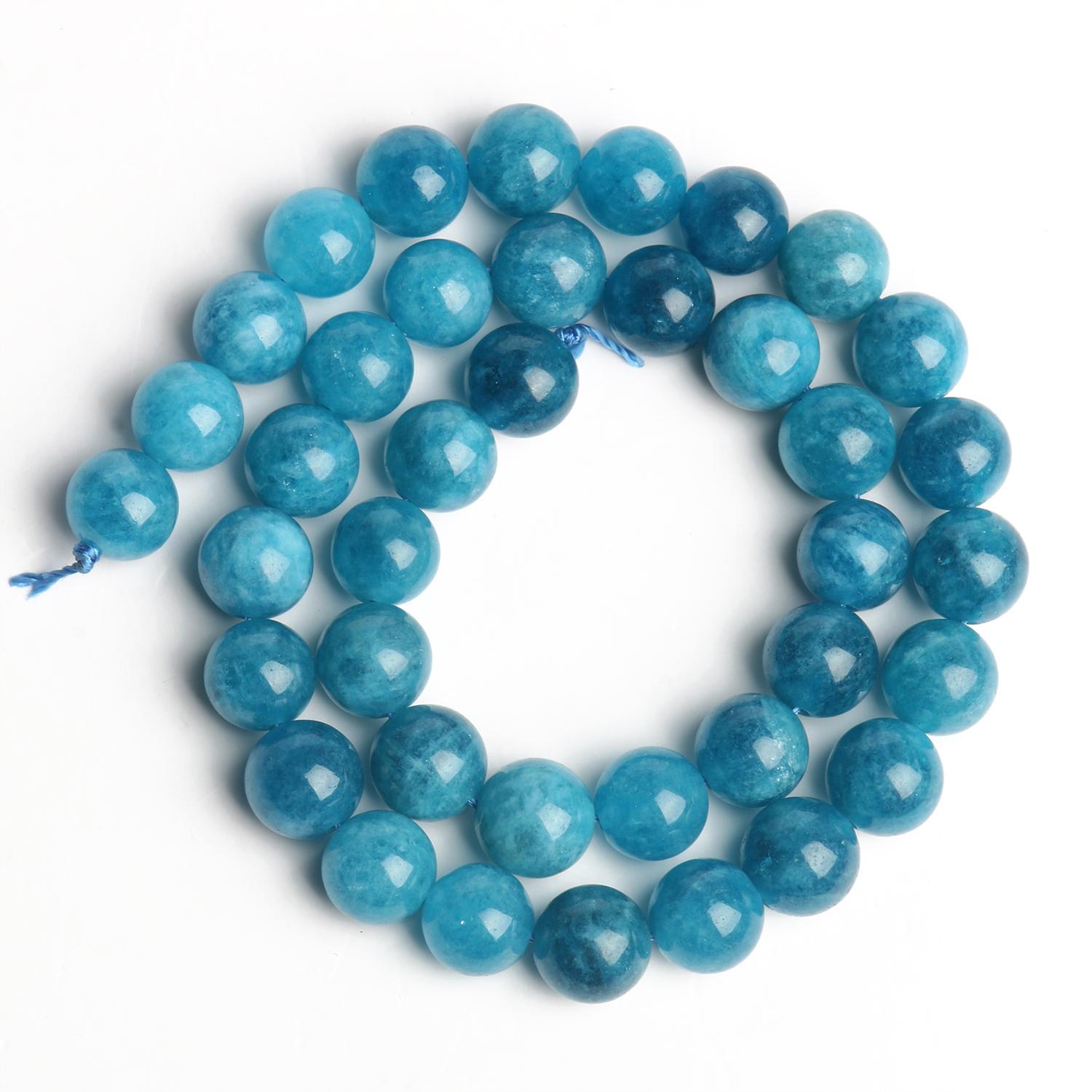 

6 мм, 8 мм, 10 мм, натуральный круглый камень, синий нефрит, свободные бусины-разделители для изготовления ювелирных изделий, браслет ручной работы «сделай сам» 8mm синий