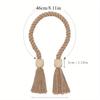 Magnetic Window Curtain Tiebacks,Wooden Tassel Curtain Buckle,Suitable for Bedroom Living Room Kitchen Curtain Hook
