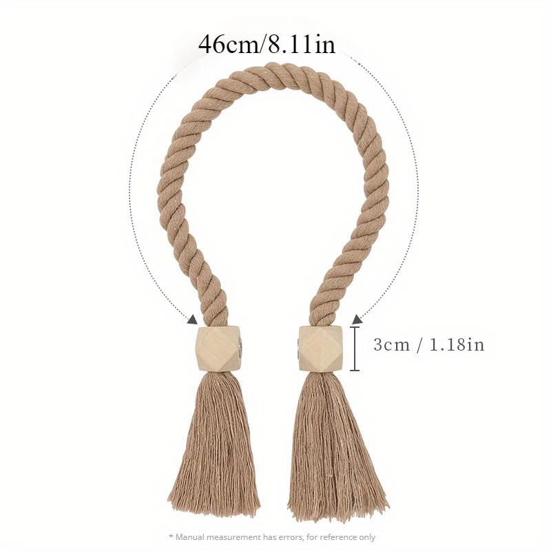 Magnetic Window Curtain Tiebacks,Wooden Tassel Curtain Buckle,Suitable for Bedroom Living Room Kitchen Curtain Hook
