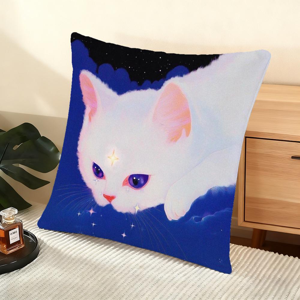 Cushion Cover Silky Short Plush Home Sofa Cushion Cover - Invisible Zipper Home Decoration Neon Dream
