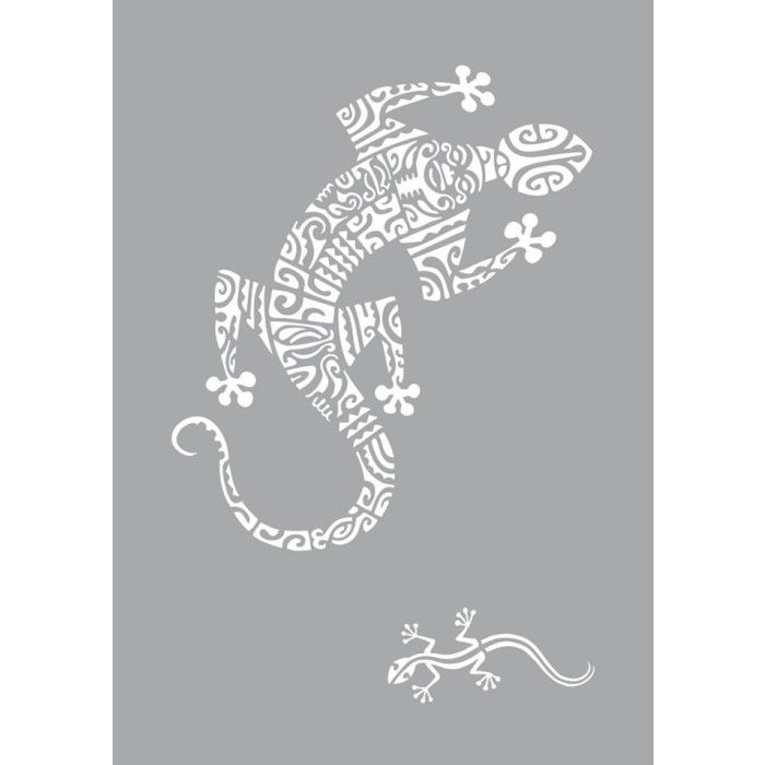 Stencil - Ki Sign - Maori Salamander - 21x29.7 Cm - Adhesive - Repositionable
