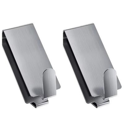 Stainless Steel Shower Door Hook Easy Install No Drilling Bathroom Hook Double Side Door Mount Hanger Shower Towel Rack