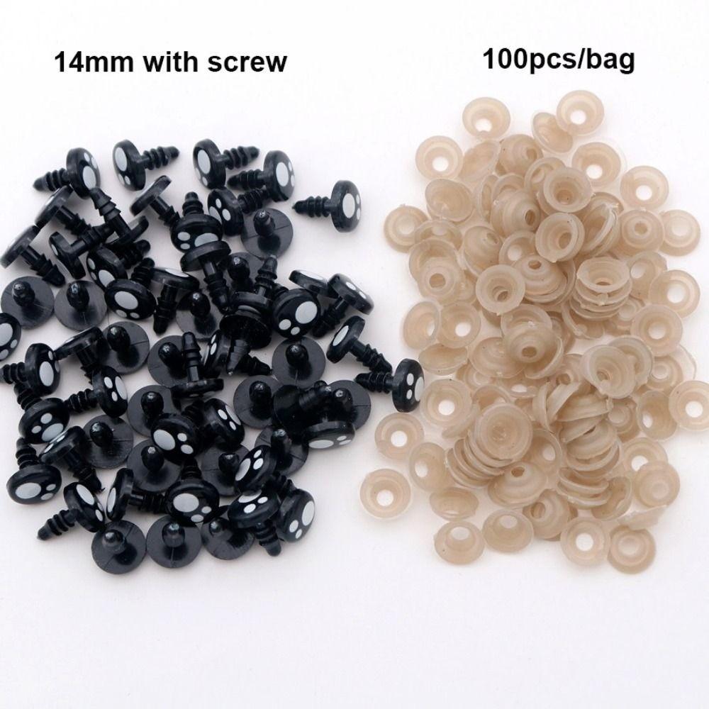 100pcs 8-16mm Flat Circle Bear Foot Eyes 2Styles Animal Puppet Crafts  For White Bear Doll