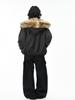 Unisex Retro Faux Fur-Lined Mountain Eagle Hooded Cotton Jacket