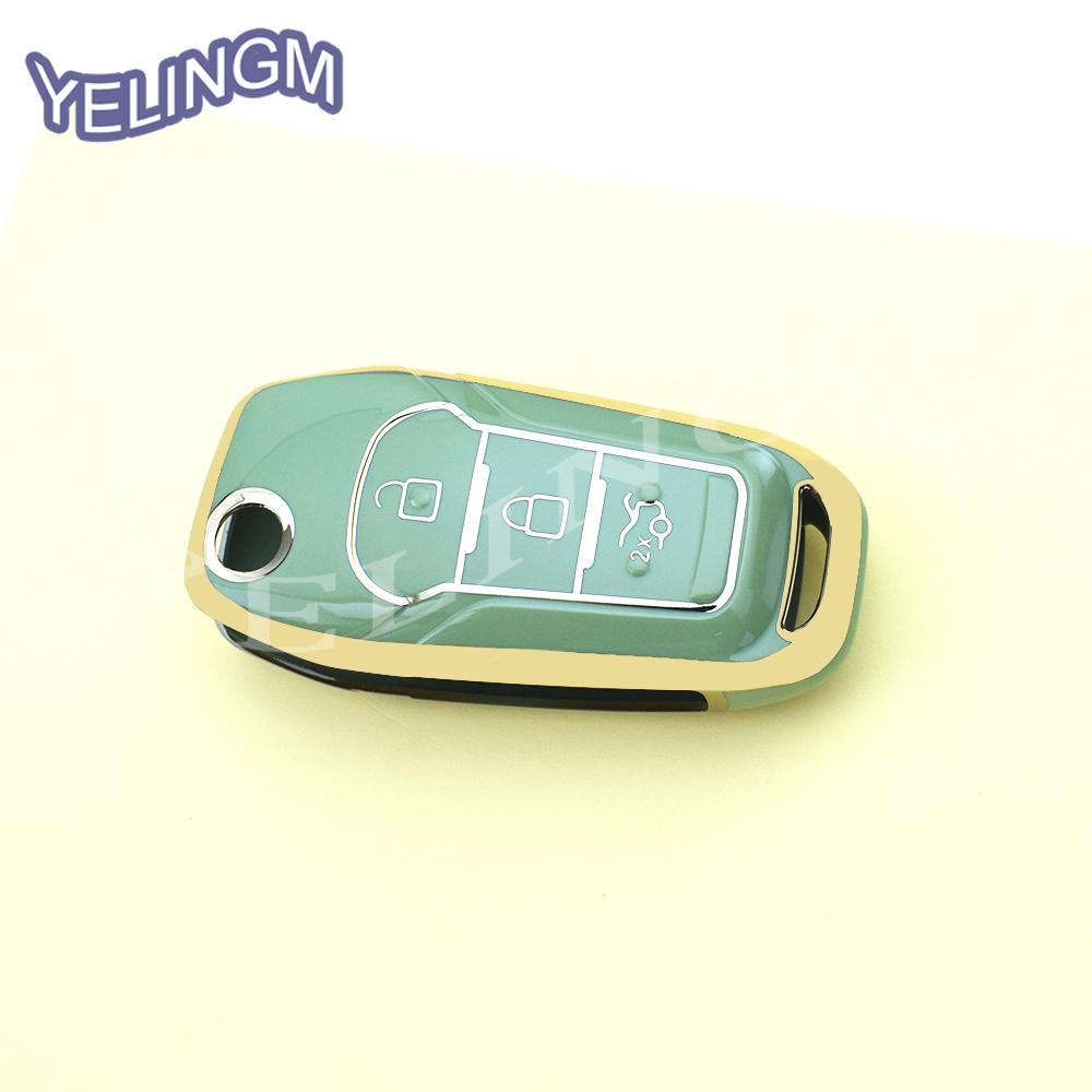 New Tpu Car Key Shell Case Fob For Ford F-150 F-250 F-350 Explorer Ranger Ka Fiesta Mondeo 3 Button Smart Key Cover Keychain