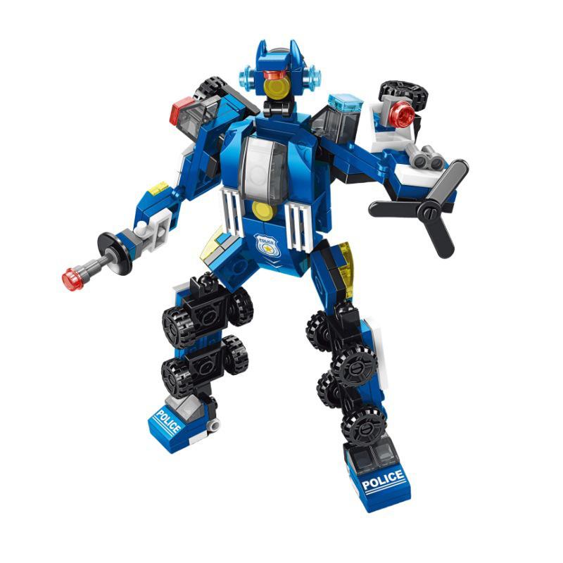 Military Aircraft Carrier Tank SWAT Mecha: Six-in-One Compatible Lego Toy for Children