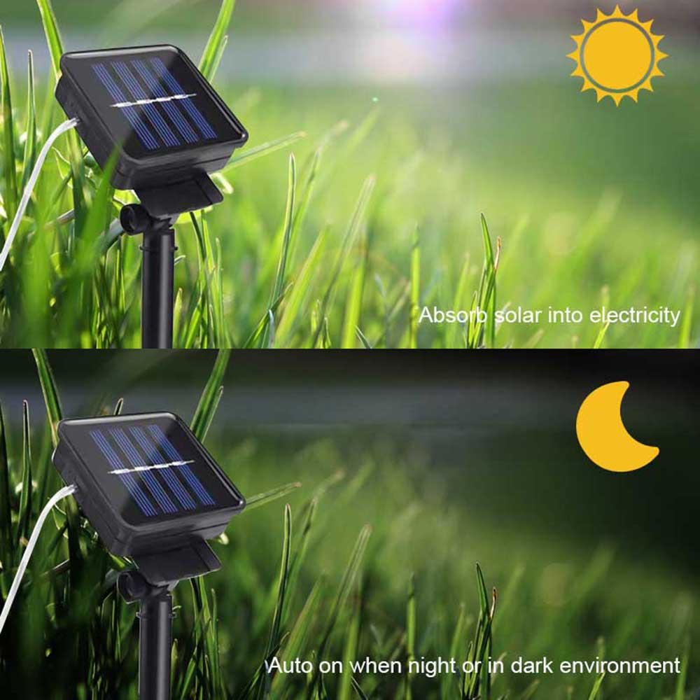 Solar Copper Lamp String Christmas LED Decorative Lamp Copper Star String Lamp Light String 8