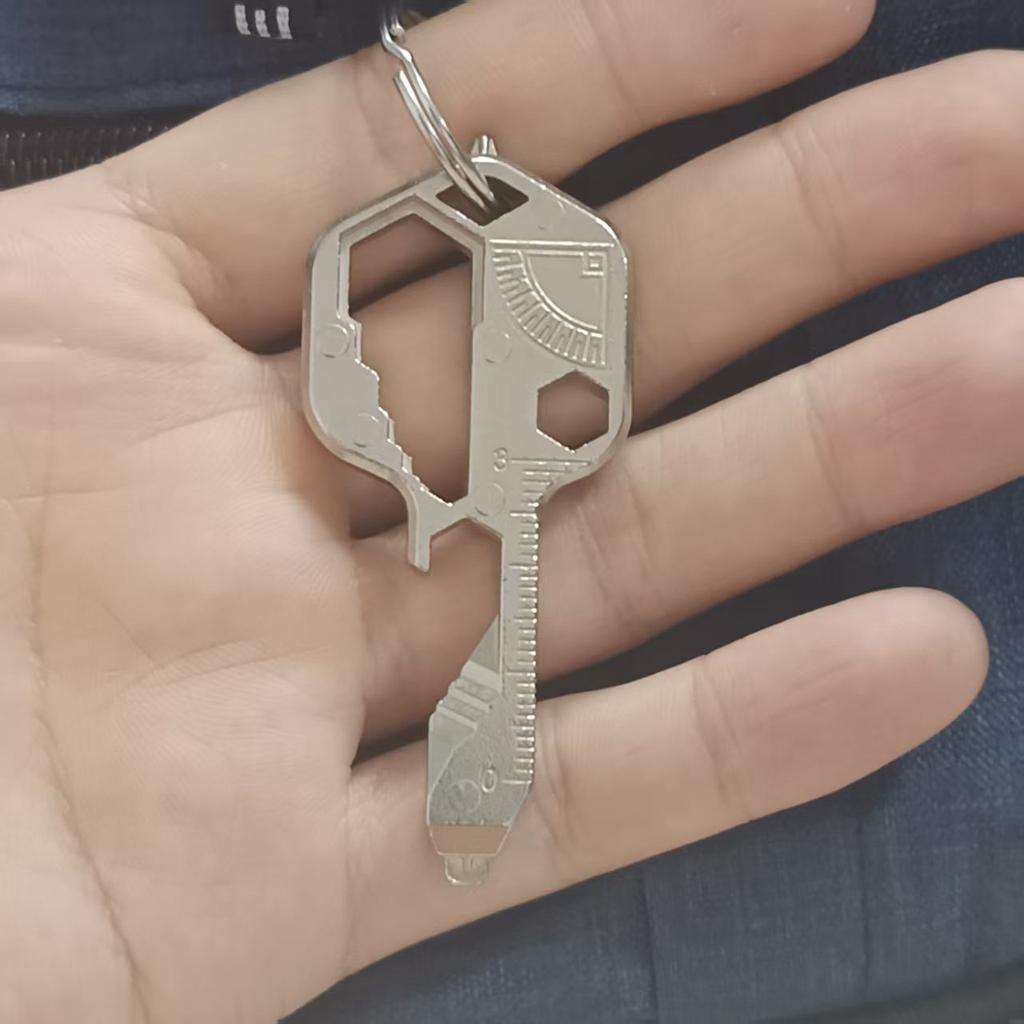 Multifunktionell nyckelring i zinklegering med skruvmejsel & flasköppnare, Bärbar kreativ karbinhake för EDC Utomhus Hemmabruk