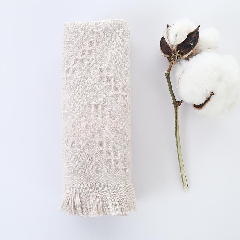 

Ins Твердые хлопковые полотенца, впитывающие, для дома, для взрослых, для свадебного подарка, многоцелевые, для умывания лица, простые, для ежедневного использования, с кисточками, мягкие 35-75cm серый