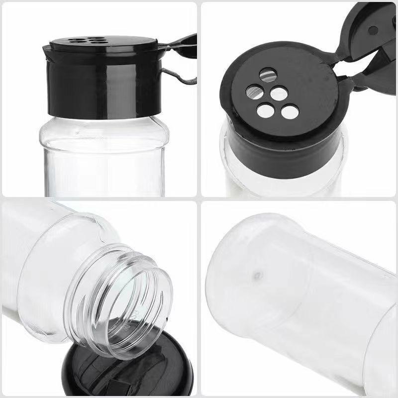 20/1pcs Plastic Spice Bottles with Shaker Lid Salt Pepper BBQ Condiment Seasoning Jars Container Storage Bottle with Stickers