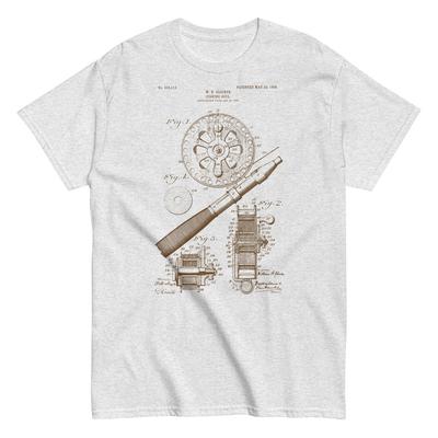 T-shirt Classica Unisex con Brevetto USA di Mulinello da Pesca del 1906