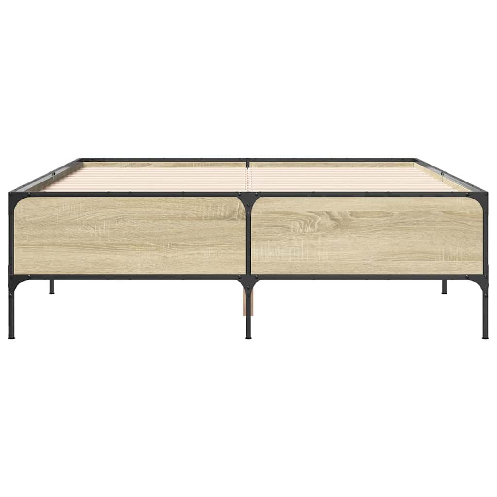 Vidaxl Bed Frame, Sonoma Oak, 120X200 Cm, Wood-Based Material
