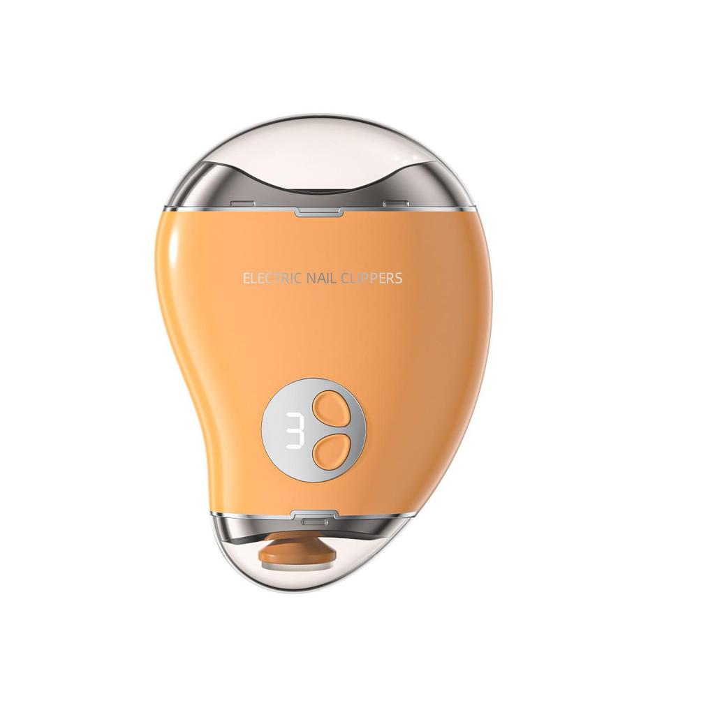 Mango-Shaped 2-in-1 Electric Nail Trimmer: Portable, Rechargeable, Splash-Proof & Pinch-Proof Clippers for Kids