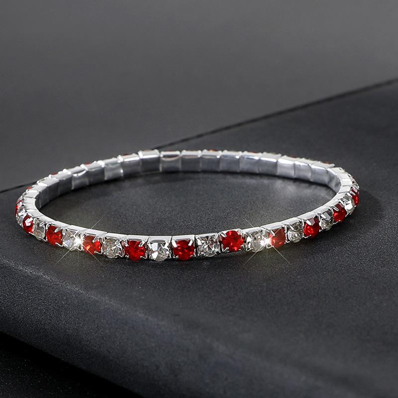 Crystal bracelet full diamond single row elastic bracelet bridal versatile rhinestone bracelet claw chain diamond bracelet women