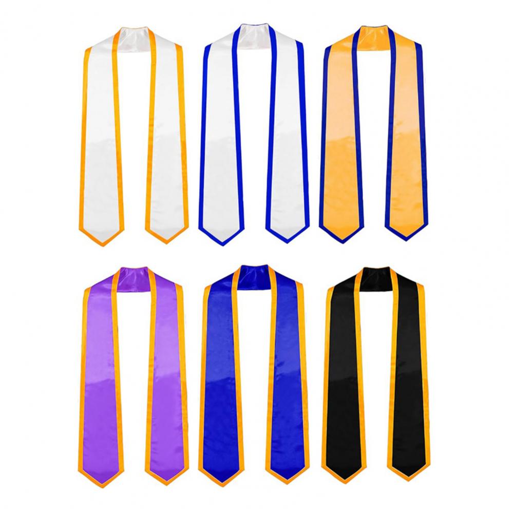 Graduation Accessory 72-inch Long Satin Graduation Ribbon Smooth Border Design for Parties Celebrations