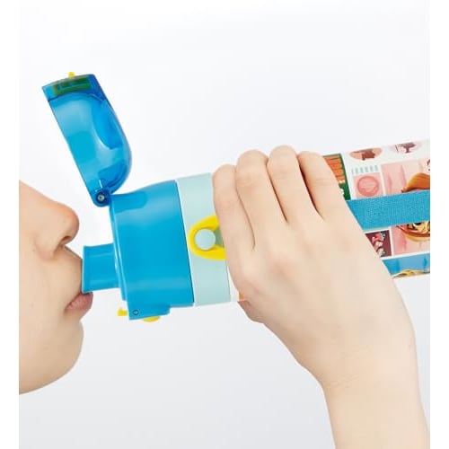 Skater Children's Water Bottle, 2-Way, 470ml (Direct Drinking) or 430ml (Cup Drinking), Paw Patrol Design, Size 25, Boys, Stainless Steel, Insulated,