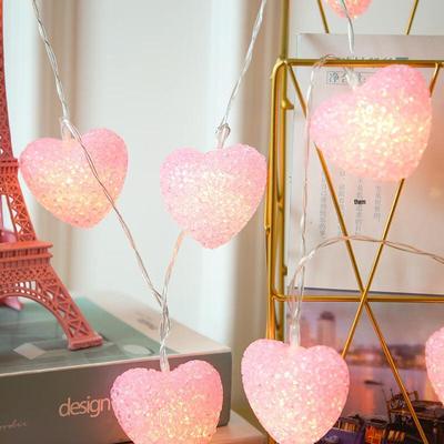 NuFeng Pink LED Heart String Lights, 10m