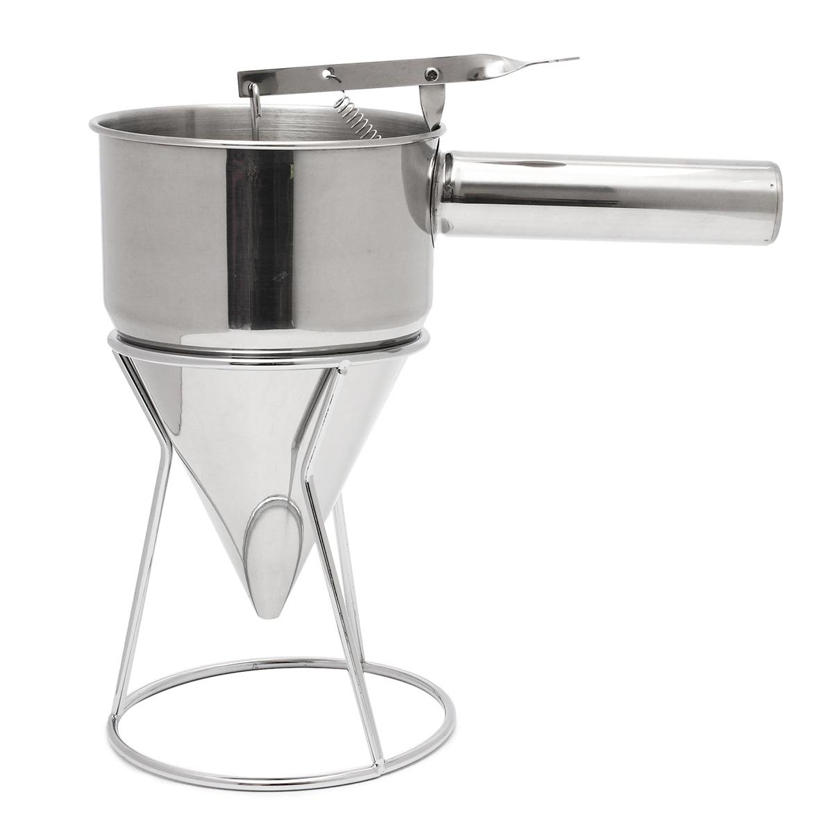 

Воронка из нержавеющей стали для кухни с кронштейном, масляная коническая воронка, дозатор сахарного сиропа для кондитерской и кухни