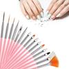 15pcs Professional Nail Art Brush Set Design Tip Acrylic UV Gel Lines Painting Drawing Carving Dotting Pen DIY Manicure Tool
