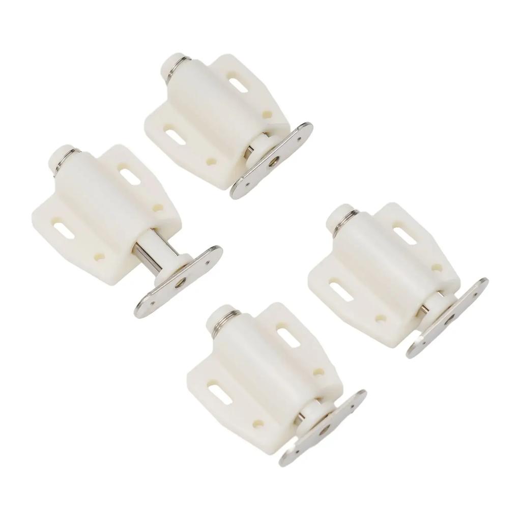 Single Magnetic Latch Touch Latch 4Pcs Bathroom Black/beige Cabinet Doors Cupboard Doors For Wardrobes Pressure