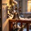 Resin Metal Hanging Bell Christmas Theme Welcome Doorbell, Vintage Door Bell, Decorative Indoor Living Room Decor Wall Mount for Garden Patio